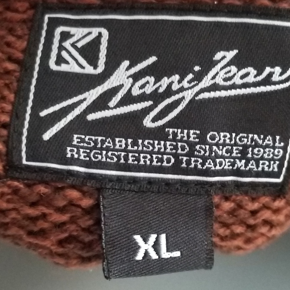 90's Kani Jeans Knit Brown Crewneck Sweater Sz XL - Picture 6 of 6